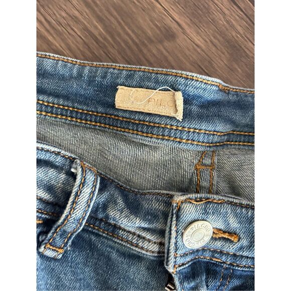 Pilcro and the Letterpress Ripped Slim Boyfriend Crop Jeans Blue Size 27 - Picture 14 of 14